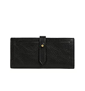 Madewell Women's The Leather Post Wallet, True Black, One Size