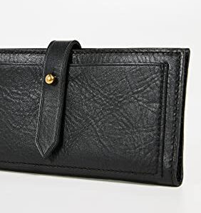 Madewell Women's The Leather Post Wallet, True Black, One Size