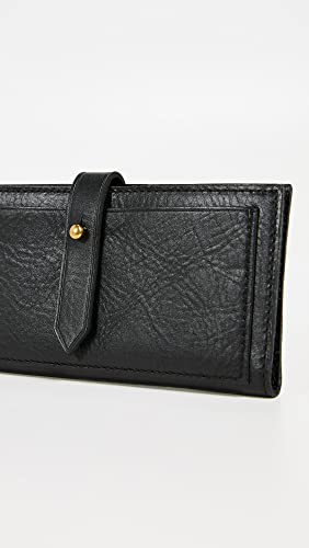 Madewell Women's The Leather Post Wallet, True Black, One Size