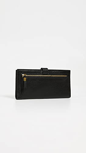 Madewell Women's The Leather Post Wallet, True Black, One Size