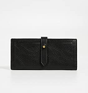 Madewell Women's The Leather Post Wallet, True Black, One Size