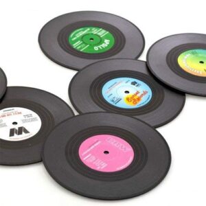 Spinning Hat Retro Vinyl Coasters