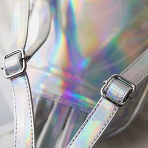 Amosfun Chic Holographic Backpack Cute Hologram Shoulder Bag Satchel Christmas Birthday Valentine's Day Gift for Women