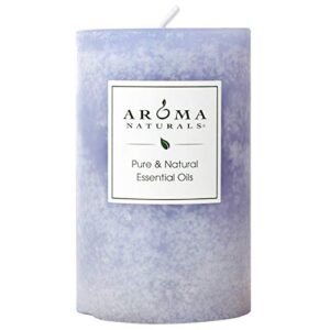 aroma naturals essential oil tranquility pillar candle, 2.5″ x 4″, lavender, 11 ounce