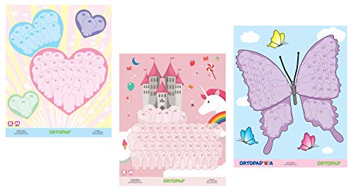 Ortopad® Girls Reward Poster Pack, includes 3 posters, Hearts / Castle / Butterfly