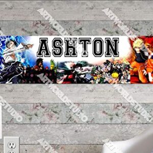 Naruto 121-8.5"x30" Personalized Name Poster, Customize With Your Child's Name, Birthday Party Banner