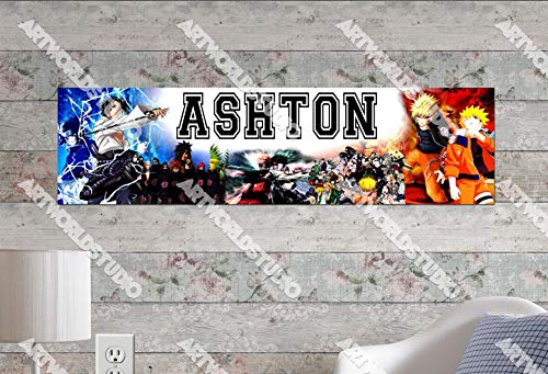 Naruto 121-8.5"x30" Personalized Name Poster, Customize With Your Child's Name, Birthday Party Banner