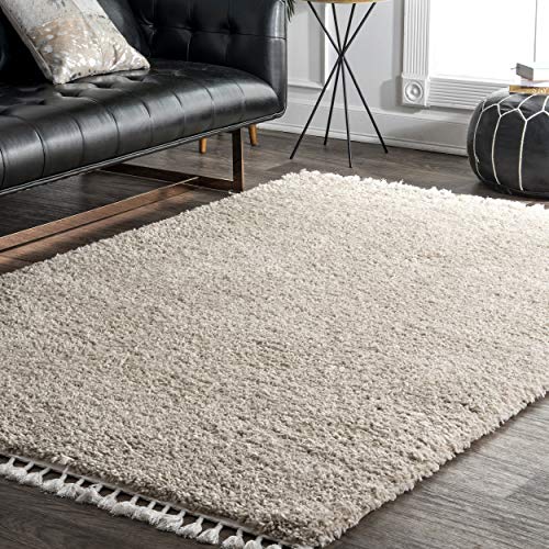 nuLOOM Neva Modern Tasseled Shag Area Rug, 5' 3" x 7' 7", Beige