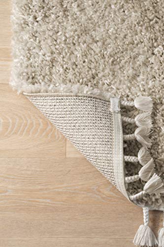 nuLOOM Neva Modern Tasseled Shag Area Rug, 5' 3" x 7' 7", Beige