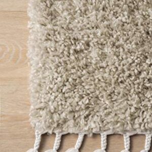 nuLOOM Neva Modern Tasseled Shag Area Rug, 5' 3" x 7' 7", Beige