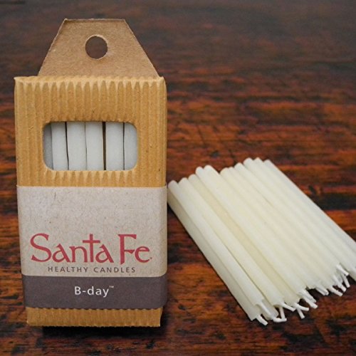 B-Day - 24 Pure Beeswax Birthday Candles, Natural Ivory