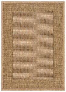 safavieh courtyard collection 4′ x 5’7″ natural / gold cy7987 indoor/ outdoor waterproof easy-cleaning patio backyard mudroom accent-rug