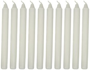 7 inch tall white tapered candles burns 6 hours – set of 10