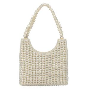 Indian Style Pearl Tote Bag Wrist Bag Evening Clutch Wedding Purse for Women & Girls