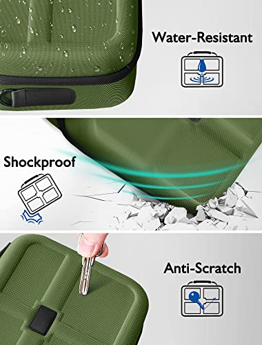 COOWPS Carrying Storage Case for Nintendo Switch/Switch OLED Model, Portable Full Protection Hard Shell Soft Lining Travel Bag for Switch Console Pro Controller Accessories Green