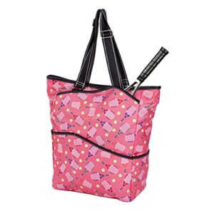 sydney love sport serve it up tall tote w tennis racquet compartment, pink