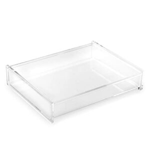 Huang Acrylic Clear Acrylic Catch All Box with Hinge Lid | 7.25"x9" Large Multipurpose Storage Box for Keepsakes, Jewelry, Trinkets