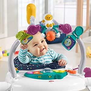 Fisher-Price Jumperoo Baby Bouncer and Activity Center with Lights and Sounds, Astro Kitty SpaceSaver