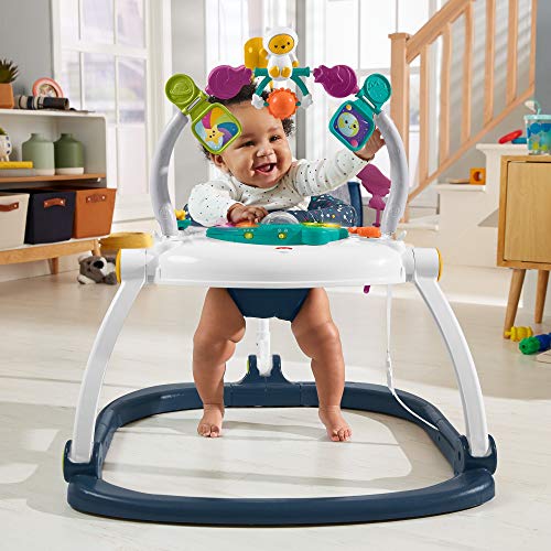 Fisher-Price Jumperoo Baby Bouncer and Activity Center with Lights and Sounds, Astro Kitty SpaceSaver