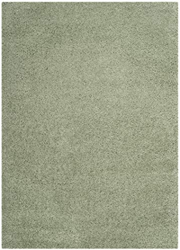 SAFAVIEH Laguna Shag Collection 5'3" x 7'6" Light Sage SGL303V Solid Non-Shedding Living Room Bedroom Dining Room Entryway Plush 2-inch Thick Area Rug