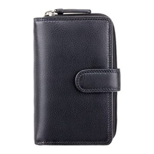 visconti heritage-33 ladies multi soft leather card holder wallet and purse black
