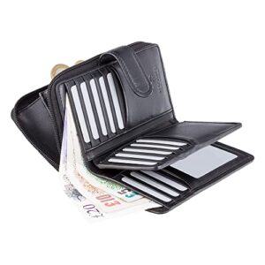 Visconti Heritage-33 Ladies Multi Soft Leather Card Holder Wallet and Purse Black