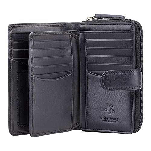 Visconti Heritage-33 Ladies Multi Soft Leather Card Holder Wallet and Purse Black