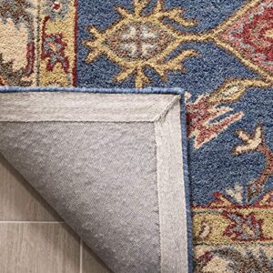 SAFAVIEH Antiquity Collection 2'3" x 8' Blue / Red AT506M Handmade Traditional Oriental Premium Wool Runner Rug