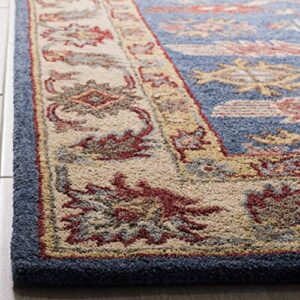 SAFAVIEH Antiquity Collection 2'3" x 8' Blue / Red AT506M Handmade Traditional Oriental Premium Wool Runner Rug