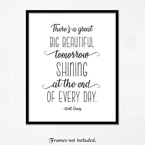 Inspirational Walt Disney Quote Prints, 1 (8x10) Unframed Photos, Wall Art Decor Gifts Under 15 for Home Office Man Cave School College Student Teens Teacher Coach Literary Positive Fans