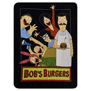 bob’s burgers fleece throw blanket – bob, tina & louise belcher throw blanket(family photo)