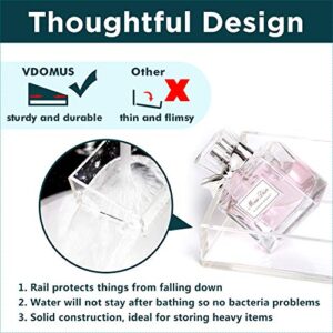 Vdomus Acrylic Bathroom Shelves, Wall Mounted No Drilling Thick Clear Storage & Display Shelving, 2 Pack
