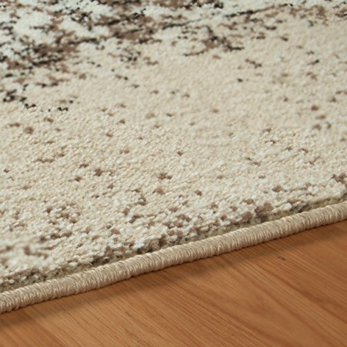 SUPERIOR Bristol Collection Patchwork Rug, Beige/Brown, 8' x 10'