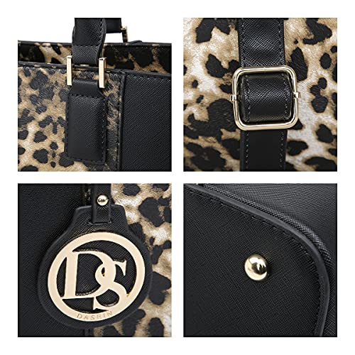 Large Tote Bags Vegan Leather Purses and Handbags for Women Top Handle Ladies Shoulder Bags Satchel Hobo 2pcs Set Leopard