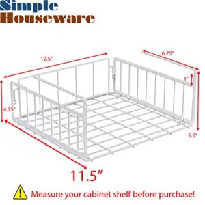 2 Pack - SimpleHouseware Under Shelf Basket, White