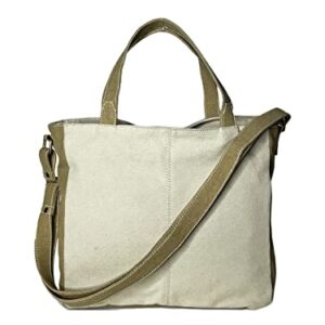 Mona B. Vintage Recycled Upcycled Canvas Life Is Short with Vegan Leather Trim (Tote)