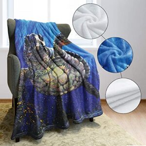 60x80 Blanket Comfort Warmth Soft Plush Throw for Couch Sea Turtle Fine Decorative Animal