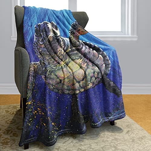 60x80 Blanket Comfort Warmth Soft Plush Throw for Couch Sea Turtle Fine Decorative Animal