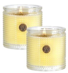 aromatique sorbet – set of 2 textured glass scented jar candle