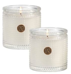 aromatique smell of spring set of 2 textured glass scented jar candle