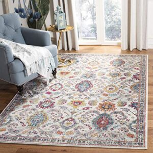 safavieh evoke collection 4′ x 6′ cream / orange evk255b boho non-shedding living room bedroom accent rug