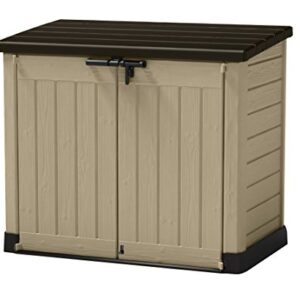 Keter Store-It-Out MAX 4.8 FT X 2.7 FT Durable Outdoor Storage Shed Made from Weather Resistant Resin 42 Cubic Feet Beige/Brown