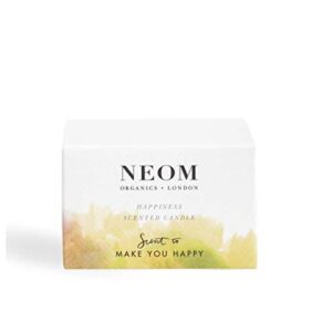 NEOM- Happiness Scented Candle, Travel Size | Essential Oil Aromatherapy Candle | Neroli, Mimosa & Lemon | Scent to Make You Happy