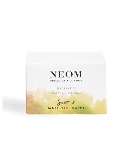 NEOM- Happiness Scented Candle, Travel Size | Essential Oil Aromatherapy Candle | Neroli, Mimosa & Lemon | Scent to Make You Happy