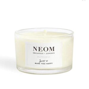 NEOM- Happiness Scented Candle, Travel Size | Essential Oil Aromatherapy Candle | Neroli, Mimosa & Lemon | Scent to Make You Happy