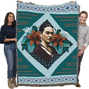 Pure Country Weavers Frida Kahlo - Frida Profile Blanket - Gift Tapestry Throw Woven from Cotton - Made in The USA (72x54)