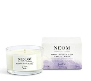 neom lavender, jasmine & basil candle, travel size | scent to sleep | essential oil aromatherapy candle | 100% natural fragrance