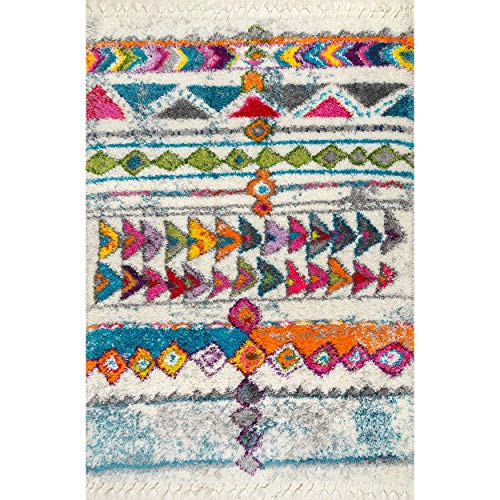 nuLOOM Aponi Tribal Shag Area Rug, 5 ft 3 in x 7 ft 6 in, Multi