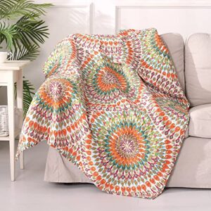 levtex home mirage quilted throw, cotton, multi, floral