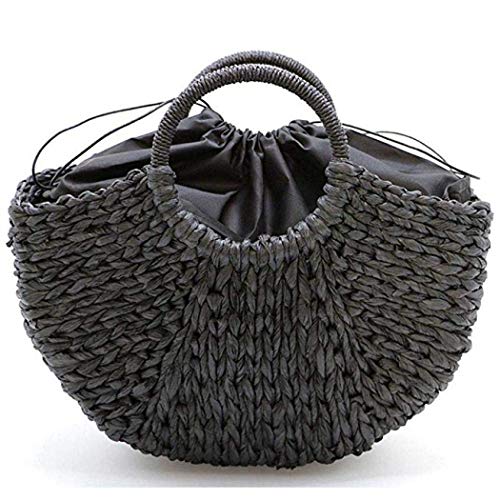 Straw Beach Bag Natural Hand Summer Tote Handbags Woven Handle Shoulder Bag For Women (Straw Bag L,)